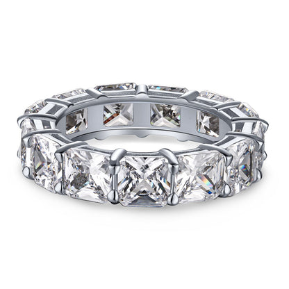 [baslovejewels]Elegant Princess Cut Tennis Ring