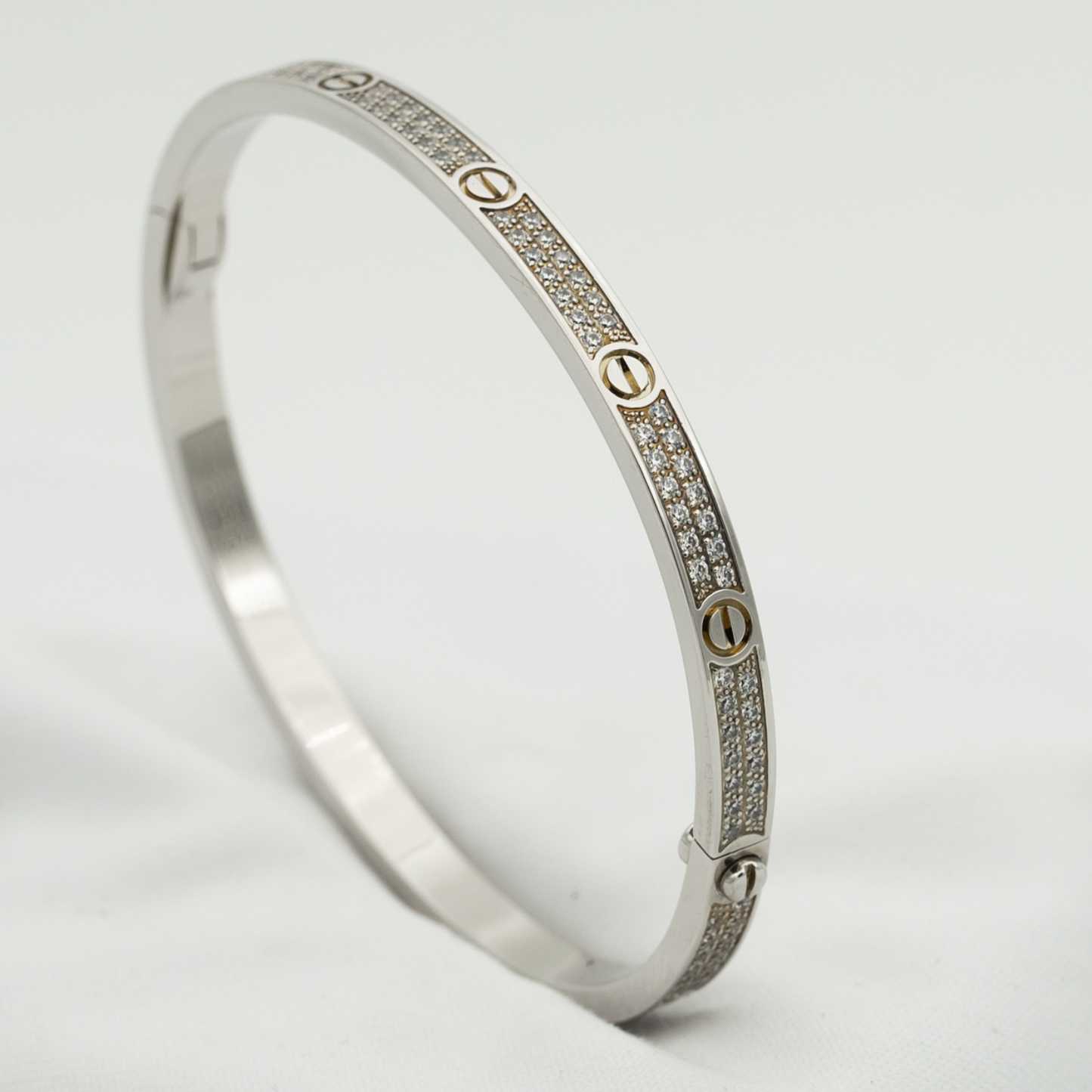 [baslovejewels]LOVE BRACELET 3.65MM DIAMOND-PAVED SILVER