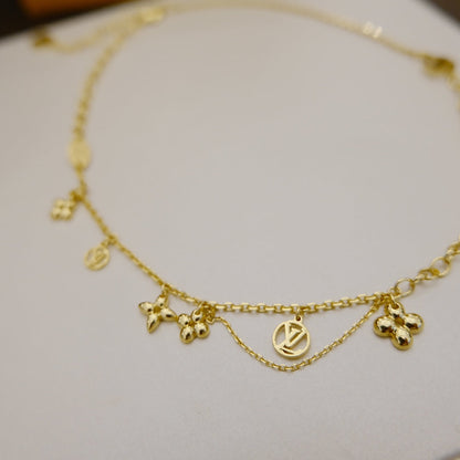 [baslovejewels]BLOOMING SUPPLE NECKLACE BRASS