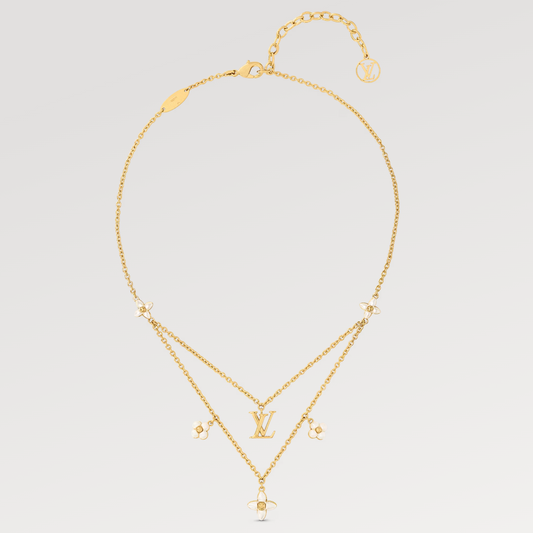 [baslovejewels]FLOWERGRAM GOLD MOP DOUBLE ROW NECKLACE