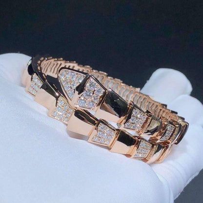 [baslovejewels]SERPENTI WIDE BRACELET PINK GOLD DIAMOND