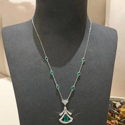 [baslovejewels]DREAM NECKLACE MALACHITE DIAMOND SILVER