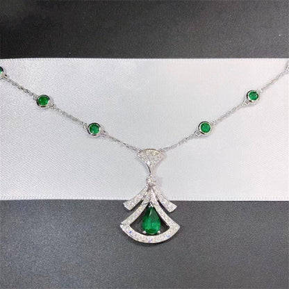 [baslovejewels]DREAM NECKLACE MALACHITE DIAMOND SILVER
