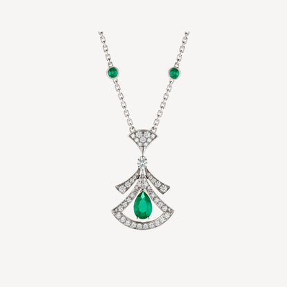 [baslovejewels]DREAM NECKLACE MALACHITE DIAMOND SILVER