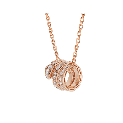 [baslovejewels]SERPENTI PINK GOLD NECKLACE DOUBLE RING DIAMOND