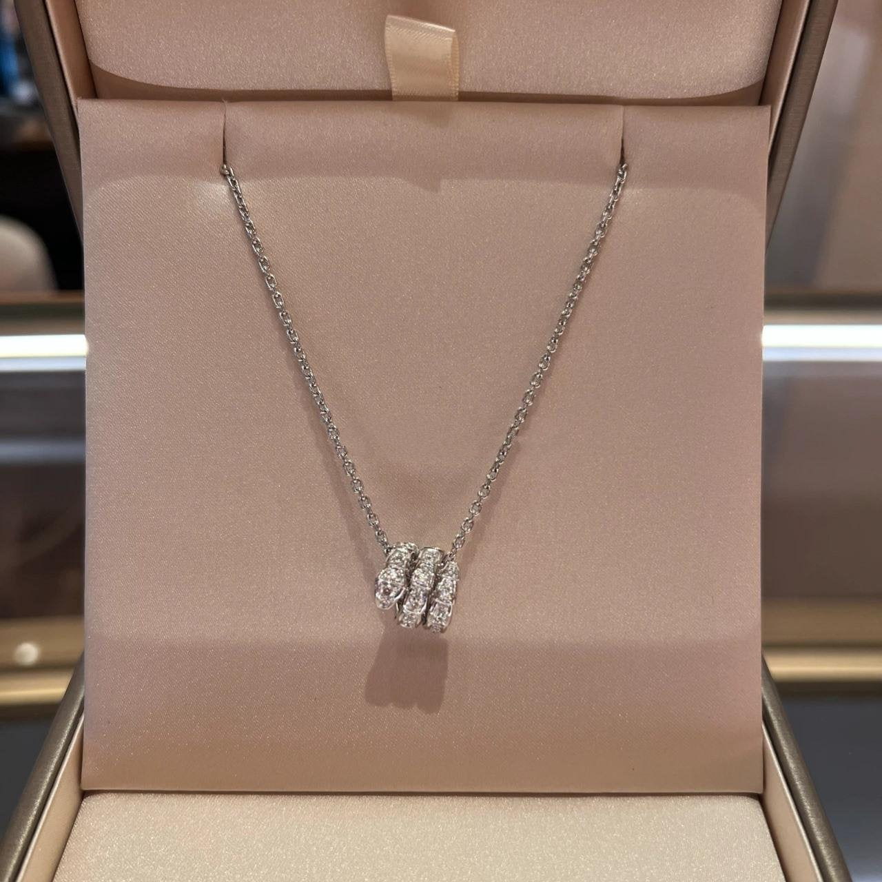 [baslovejewels]SERPENTI  NECKLACE DOUBLE RING DIAMOND