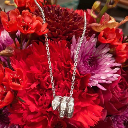 [baslovejewels]SERPENTI  NECKLACE DOUBLE RING DIAMOND