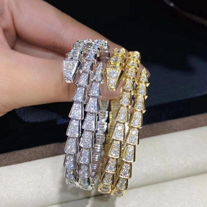 [baslovejewels]SERPENTI BRACELET GOLD DIAMOND DOUBLE ROW