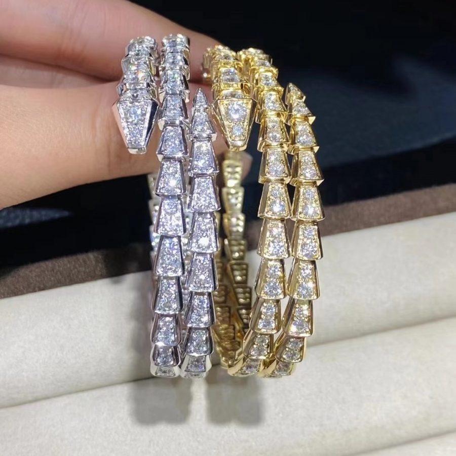 [baslovejewels]SERPENTI BRACELET GOLD DIAMOND DOUBLE ROW
