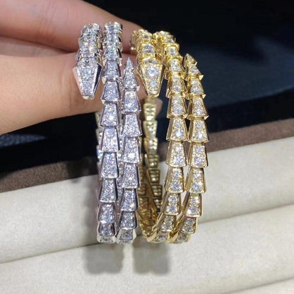 [baslovejewels]SERPENTI BRACELET GOLD DIAMOND DOUBLE ROW