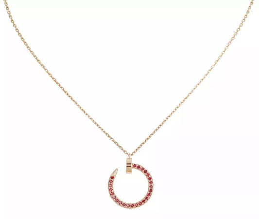 [baslovejewels]JUSTE NECKLACE GOLD RED DIAMONDS
