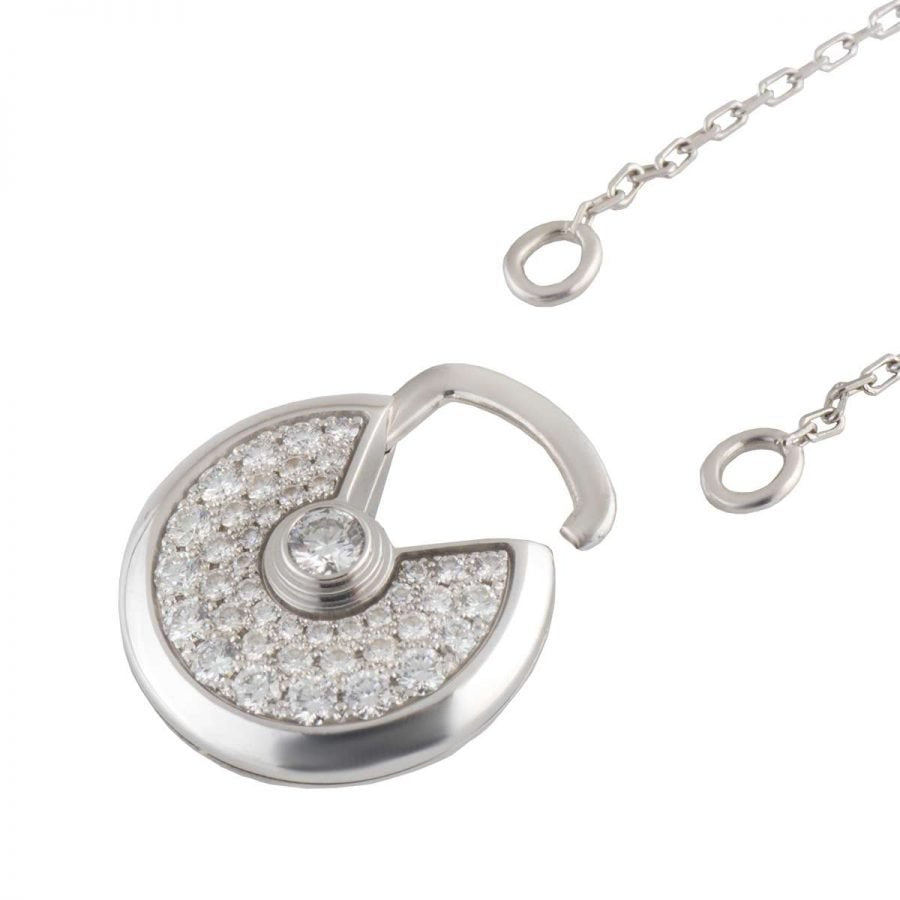 [baslovejewels]AMULETTE SILVER FULL DIAMOND NECKLACE
