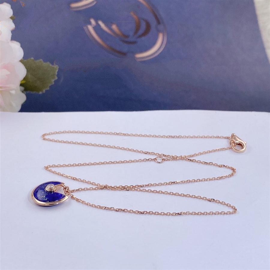 [baslovejewels]AMULETTE ROSE GOLD AGATE NECKLACE