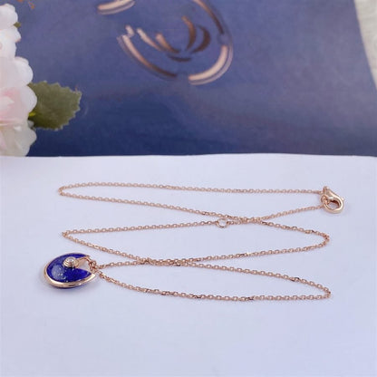 [baslovejewels]AMULETTE ROSE GOLD AGATE NECKLACE