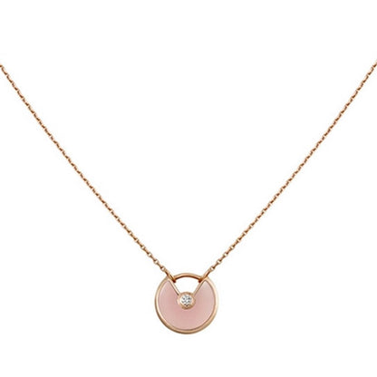 [baslovejewels]AMULETTE ROSE GOLD PINK MOP NECKLACE