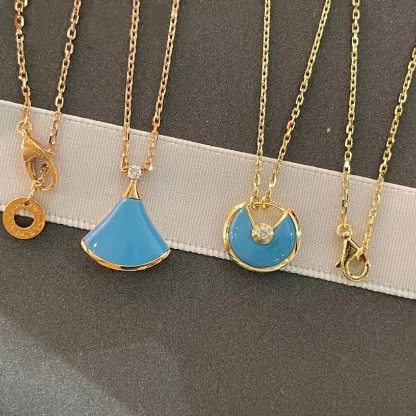 [baslovejewels]AMULETTE GOLD TURQUOISE NECKLACE