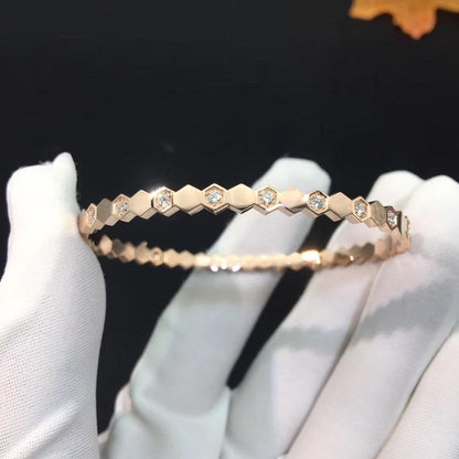 [baslovejewels]BEE LOVE PINK GOLD DIAMOND BRACELET