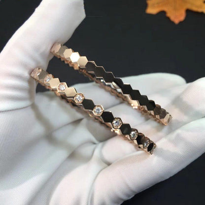 [baslovejewels]BEE LOVE PINK GOLD DIAMOND BRACELET