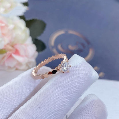 [baslovejewels]BEE LOVE RING PINK GOLD 1 DIAMOND
