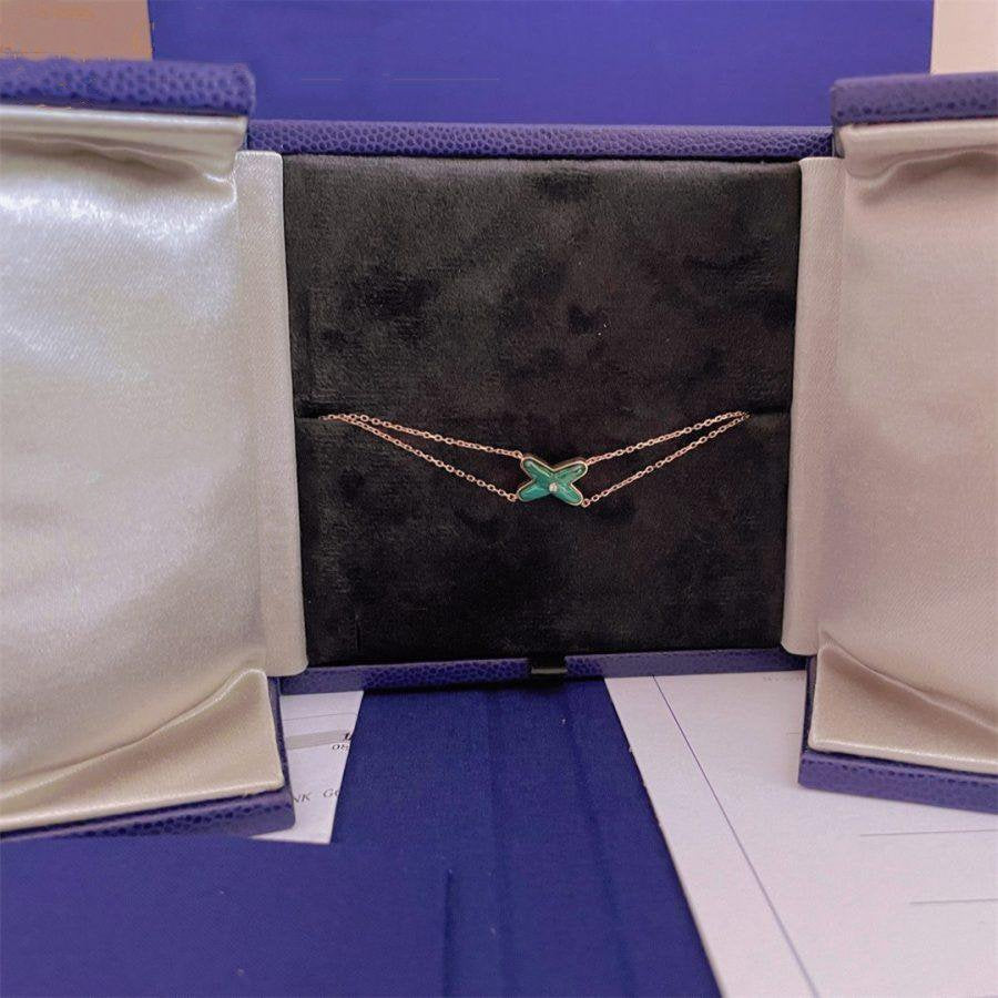 [baslovejewels]JEUX BRACELET MALACHITE PINK GOLD 1 DIAMOND