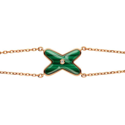 [baslovejewels]JEUX BRACELET MALACHITE PINK GOLD 1 DIAMOND