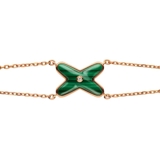 [baslovejewels]JEUX BRACELET MALACHITE PINK GOLD 1 DIAMOND