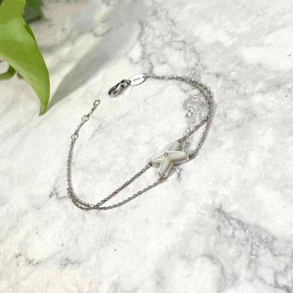 [baslovejewels]JEUX BRACELET WHITE MOP SILVER 1 DIAMOND