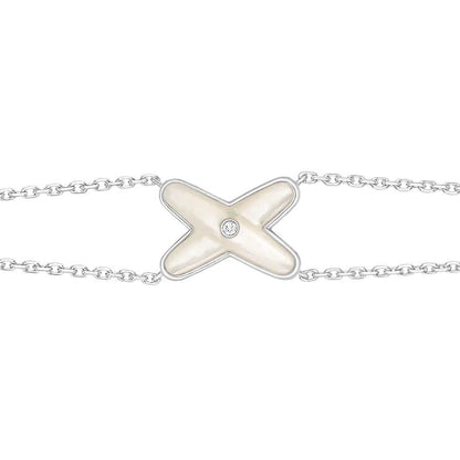 [baslovejewels]JEUX BRACELET WHITE MOP SILVER 1 DIAMOND