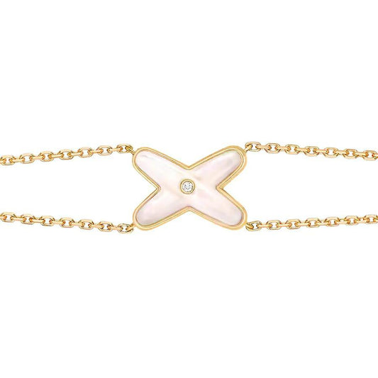 [baslovejewels]JEUX BRACELET WHITE MOP GOLD 1 DIAMOND