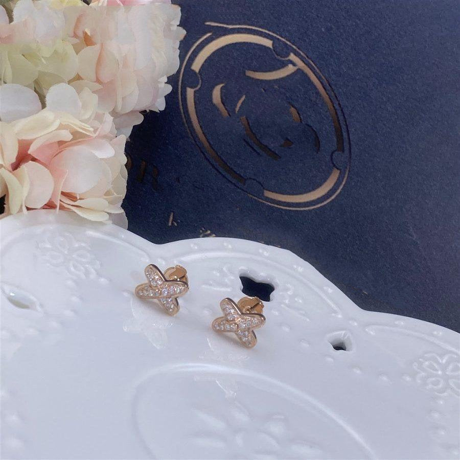 [baslovejewels]JEUX DE PINK GOLD DIAMOND EARRINGS