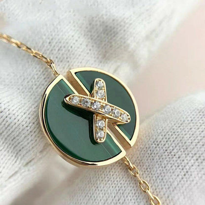 [baslovejewels]JEUX DE BRACELET MALACHITE PINK GOLD DIAMONDS