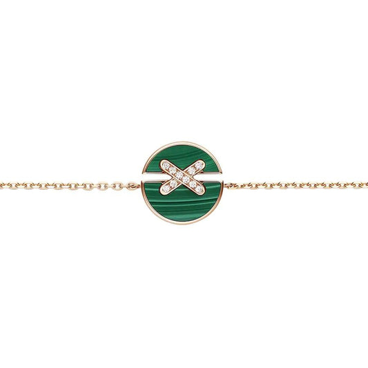 [baslovejewels]JEUX DE BRACELET MALACHITE PINK GOLD DIAMONDS