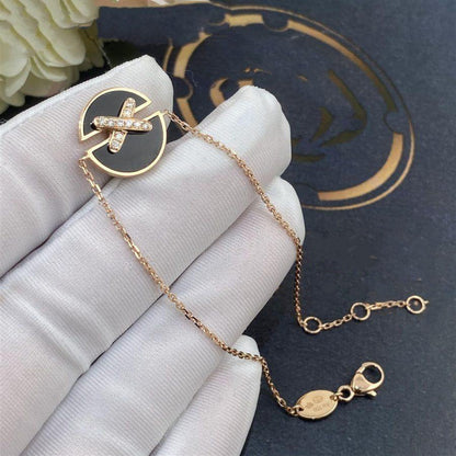 [baslovejewels]JEUX DE BRACELET ONYX PINK GOLD DIAMOND