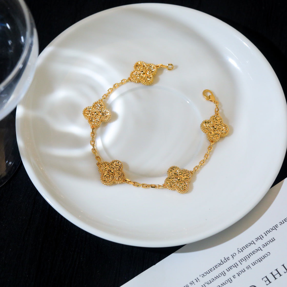 [baslovejewels]CLOVER 5 MOTIFS BRONZING BRACELET