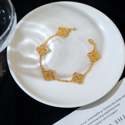 [baslovejewels]CLOVER 5 MOTIFS BRONZING BRACELET