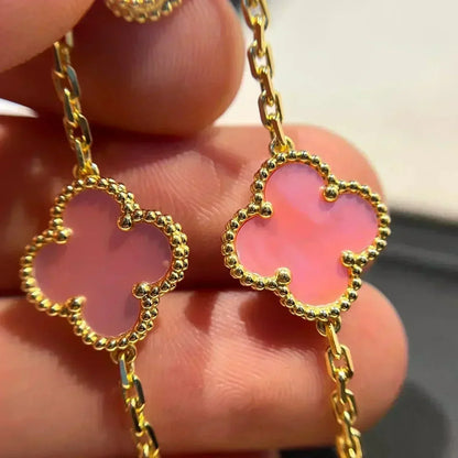 [baslovejewels]CLOVER 5 PINK MOP BRACELET