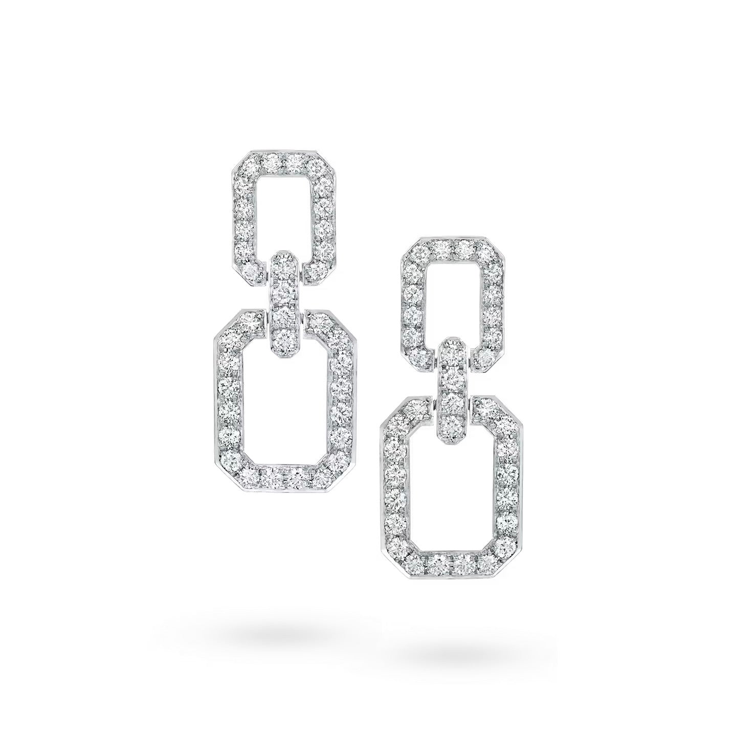 [baslovejewels]LINKS MEDIUM EARRINGS DIAMOND