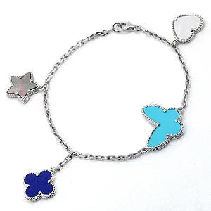 [basloveJW]LUCKY SPRING SILVER BRACELET 4 MOTIF