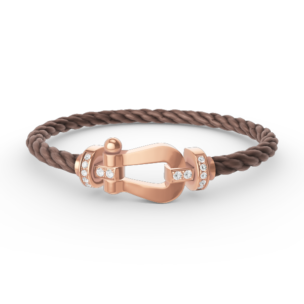 [baslovejewels]FORCE LARGE HORSESHOE HALF DIAMOND BRACELET ROSE GOLD