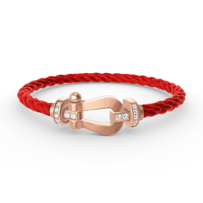 [baslovejewels]FORCE LARGE HORSESHOE HALF DIAMOND BRACELET ROSE GOLD