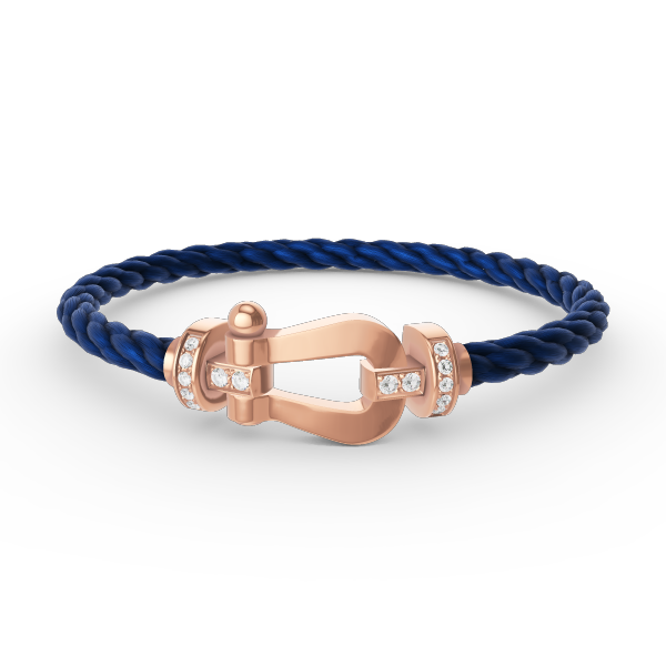 [baslovejewels]FORCE LARGE HORSESHOE HALF DIAMOND BRACELET ROSE GOLD
