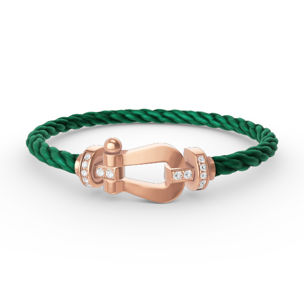 [baslovejewels]FORCE LARGE HORSESHOE HALF DIAMOND BRACELET ROSE GOLD