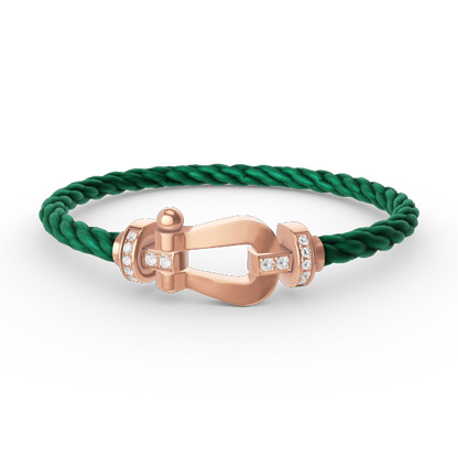 [baslovejewels]FORCE LARGE HORSESHOE HALF DIAMOND BRACELET ROSE GOLD