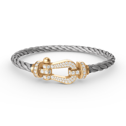 [baslovejewels]FORCE LARGE HORSESHOE FULL DIAMOND BRACELET GOLD