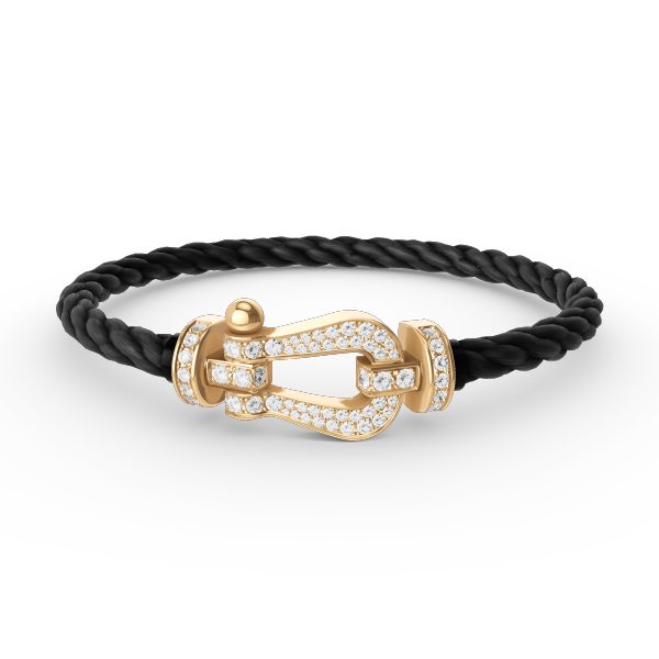 [baslovejewels]FORCE LARGE HORSESHOE FULL DIAMOND BRACELET GOLD