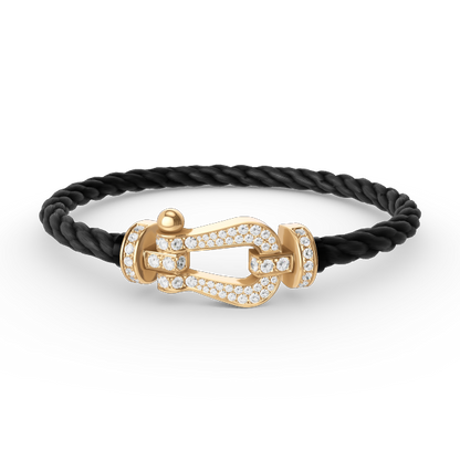 [baslovejewels]FORCE LARGE HORSESHOE FULL DIAMOND BRACELET GOLD
