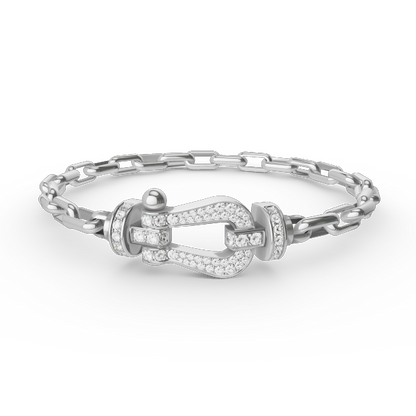 [baslovejewels]FORCE LARGE HORSESHOE CLASP  METAL BRACELET