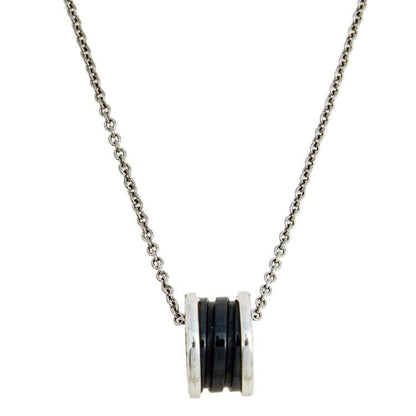 [baslovejewels]ZERO 1 BLACK CERAMIC SILVER NECKLACE