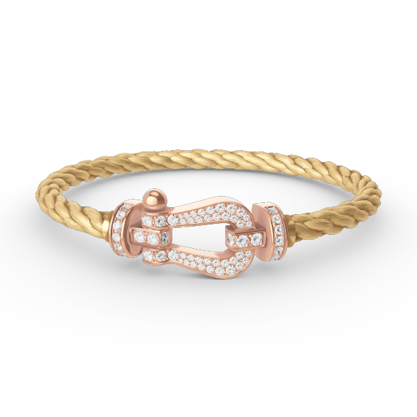 [baslovejewels]FORCE LARGE HORSESHOE FULL DIAMOND BRACELET ROSE GOLD