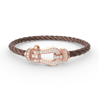 [baslovejewels]FORCE LARGE HORSESHOE FULL DIAMOND BRACELET ROSE GOLD